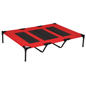 Elevated Dog Bed, Raised Dog Cot for XL Sized Dogs, Indoor & Outdoor, 48" x 36" x 9", Red Elevated Dog Bed, Raised Dog Cot for XL Sized Dogs, Indoor & Outdoor, 48" x 36" x 9", Red